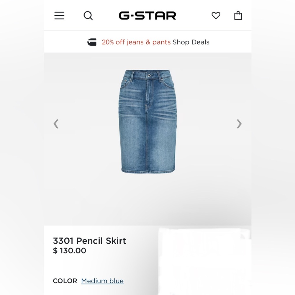 G-Star Women's Blue Denim Pencil Skirt sz 25